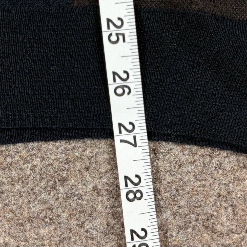 Navy Mock Neck Merino Wool Lightweight Sweater Men’s Large Suede Shoulder Patch